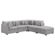 Cambria 5-piece Upholstered Modular Sectional Sofa Grey 551511-S5B - Ella Furniture