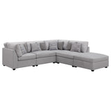 Cambria 5-piece Upholstered Modular Sectional Sofa Grey 551511-S5B - Ella Furniture