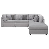 Cambria 5-piece Upholstered Modular Sectional Sofa Grey 551511-S5B - Ella Furniture