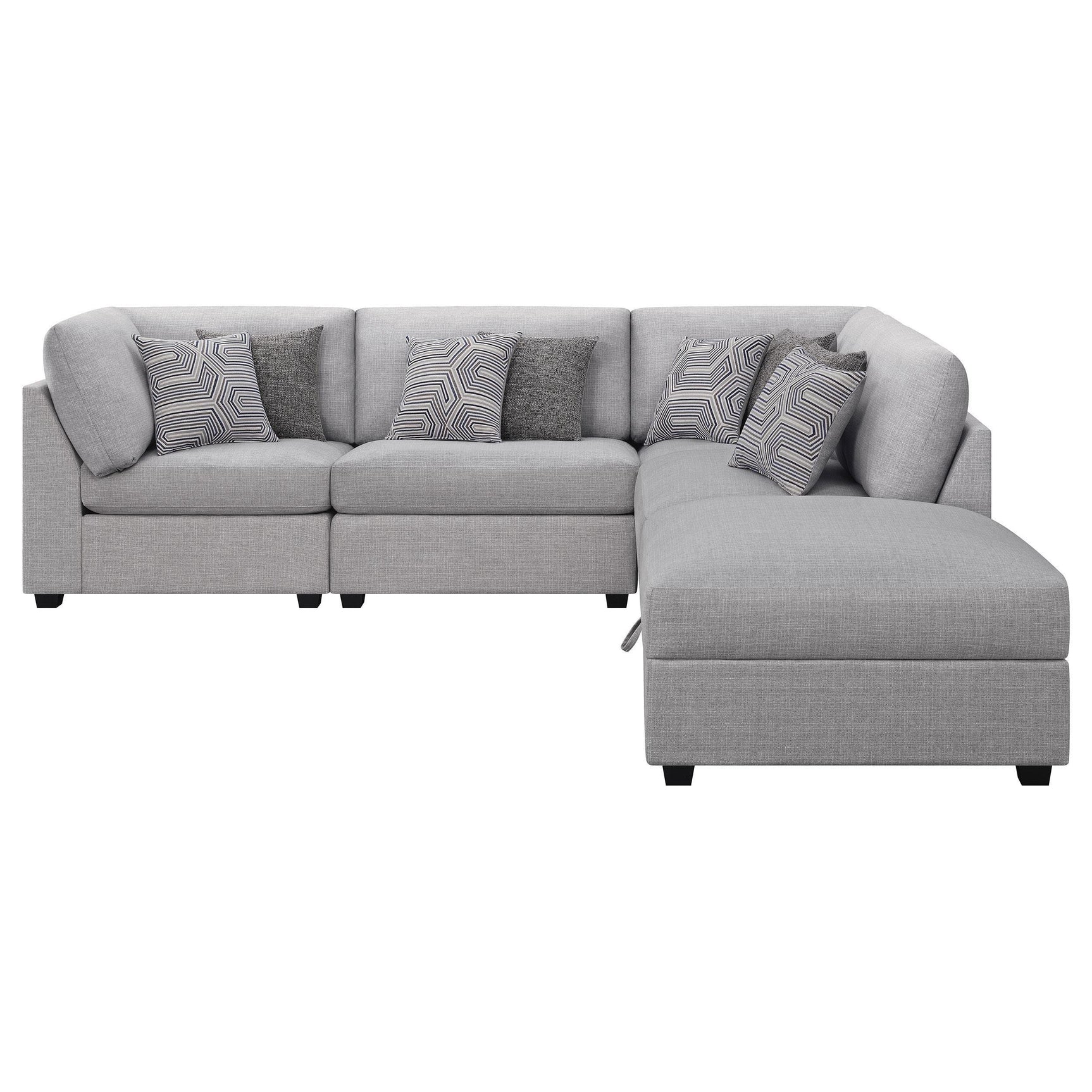 Cambria 5-piece Upholstered Modular Sectional Sofa Grey 551511-S5B - Ella Furniture