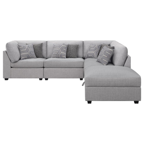 Cambria 5-piece Upholstered Modular Sectional Sofa Grey 551511-S5B - Ella Furniture