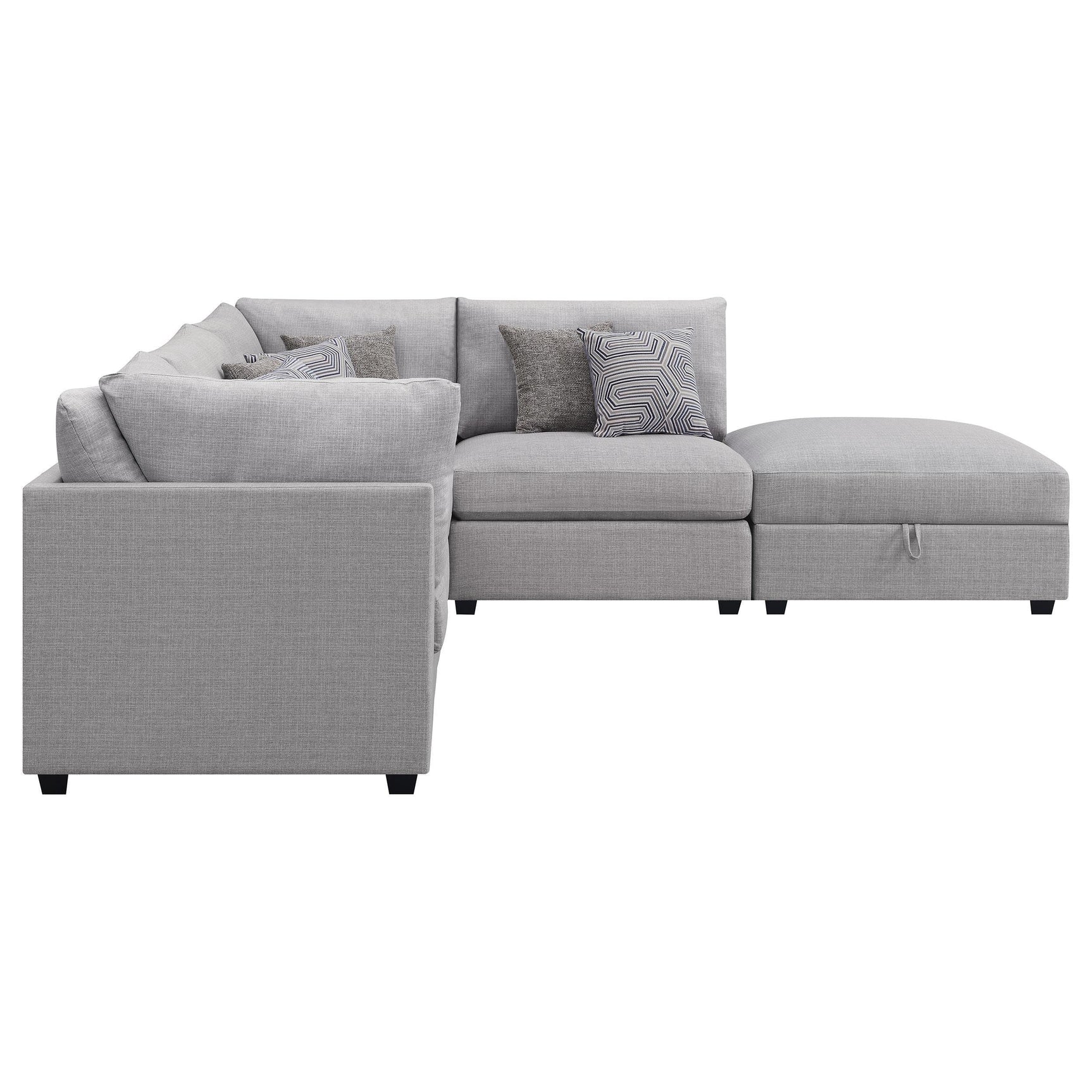 Cambria 5-piece Upholstered Modular Sectional Sofa Grey 551511-S5B - Ella Furniture