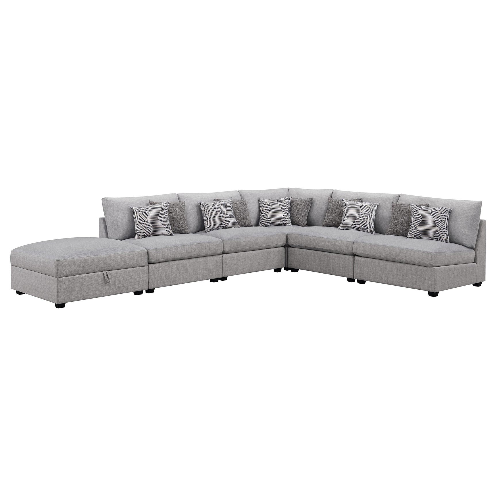 Cambria 6-piece Upholstered Modular Sectional Sofa Grey 551511-S6A - Ella Furniture