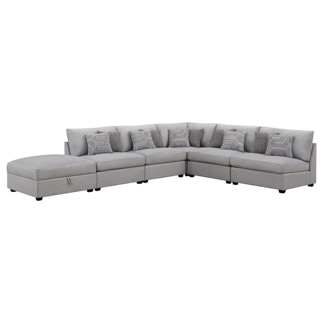 Cambria 6-piece Upholstered Modular Sectional Sofa Grey 551511-S6A - Ella Furniture