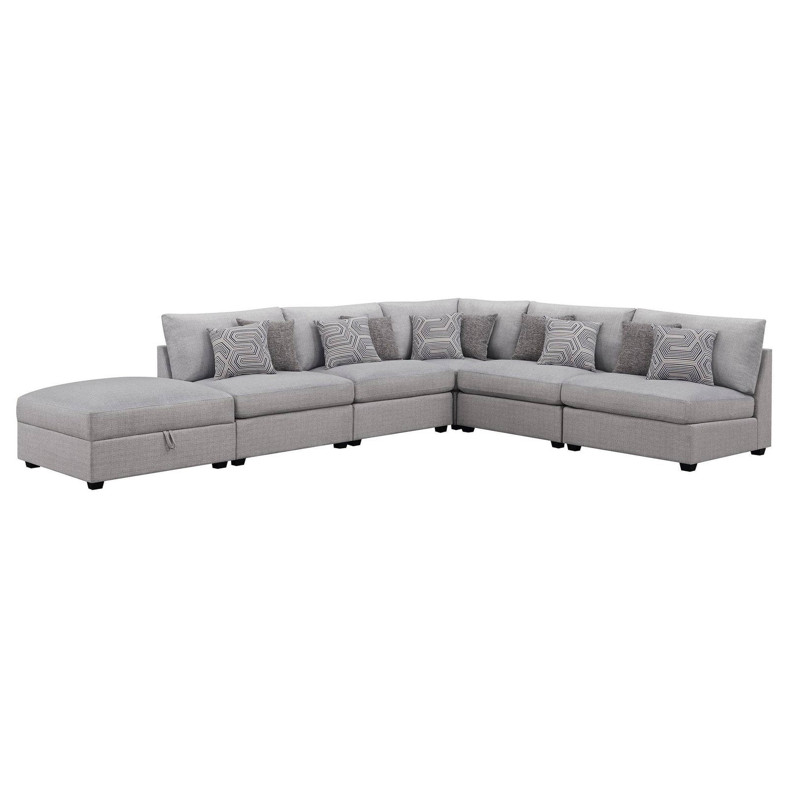 Cambria 6-piece Upholstered Modular Sectional Sofa Grey 551511-S6A - Ella Furniture