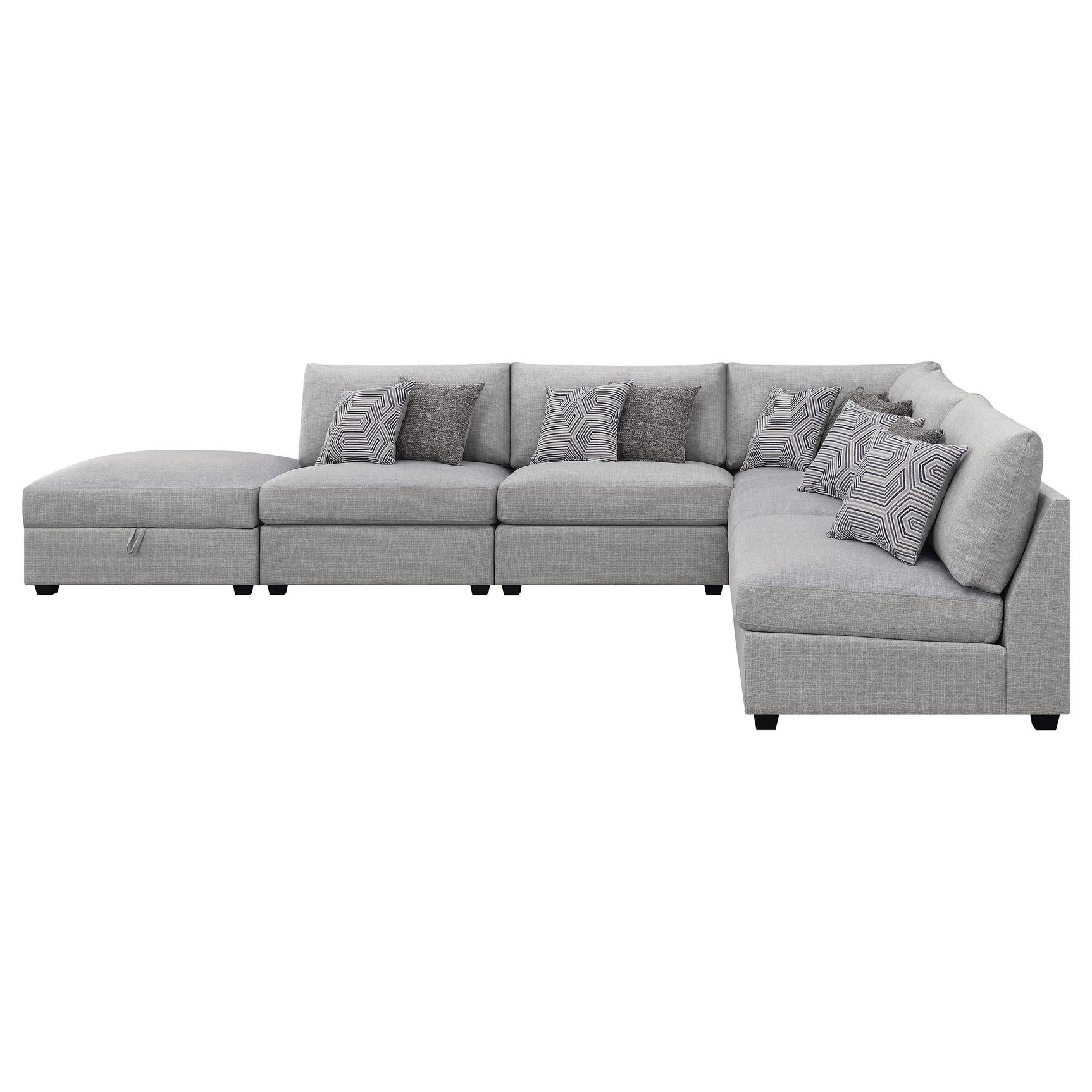 Cambria 6-piece Upholstered Modular Sectional Sofa Grey 551511-S6A - Ella Furniture