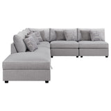 Cambria 6-piece Upholstered Modular Sectional Sofa Grey 551511-S6A - Ella Furniture