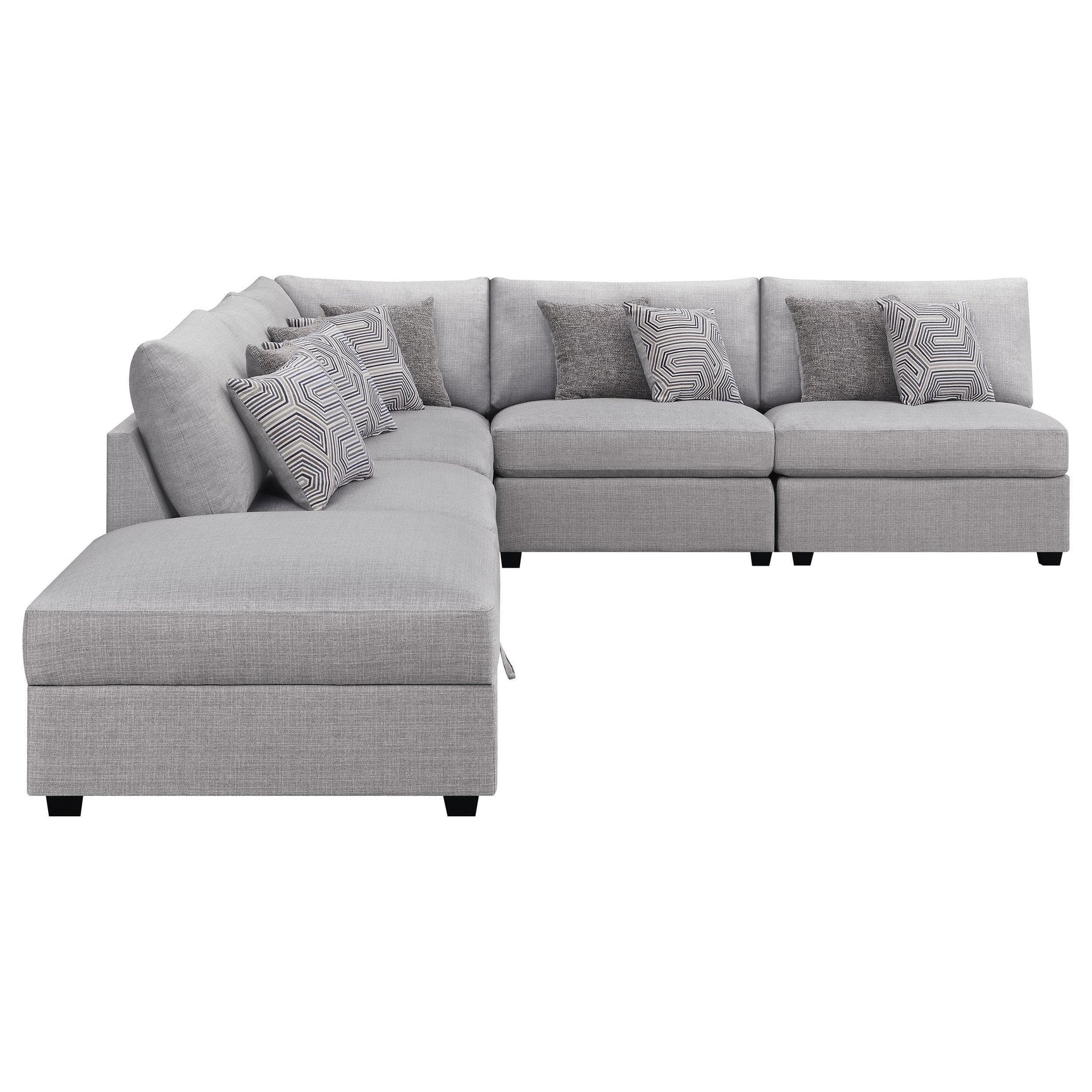 Cambria 6-piece Upholstered Modular Sectional Sofa Grey 551511-S6A - Ella Furniture