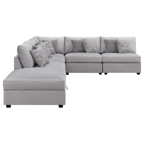 Cambria 6-piece Upholstered Modular Sectional Sofa Grey 551511-S6A - Ella Furniture