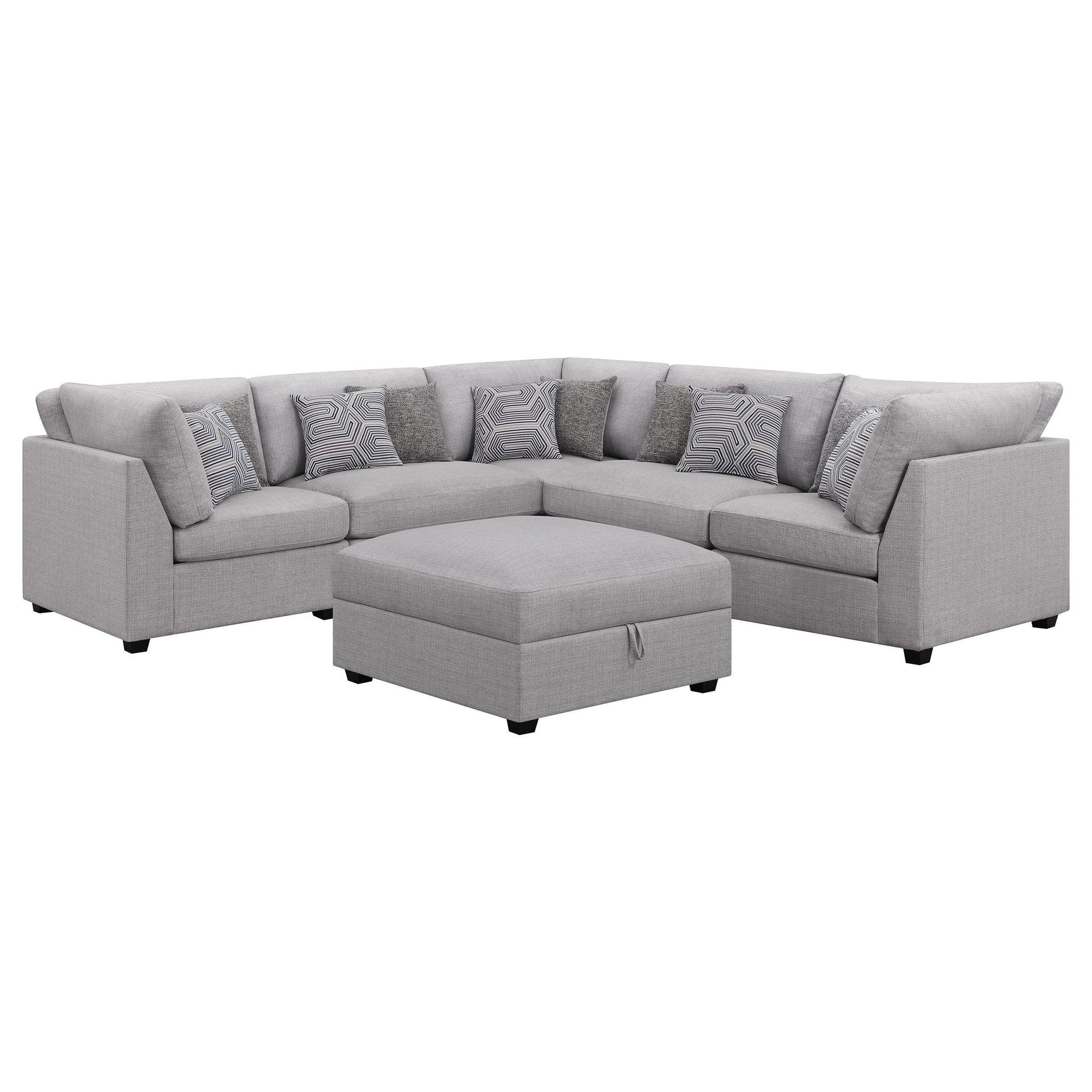 Cambria 6-piece Upholstered Modular Sectional Sofa Grey 551511-S6B - Ella Furniture