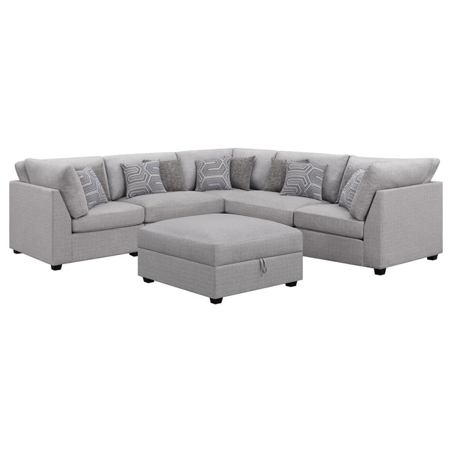 Cambria 6-piece Upholstered Modular Sectional Sofa Grey 551511-S6B - Ella Furniture
