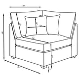 Cambria 6-piece Upholstered Modular Sectional Sofa Grey 551511-S6B - Ella Furniture