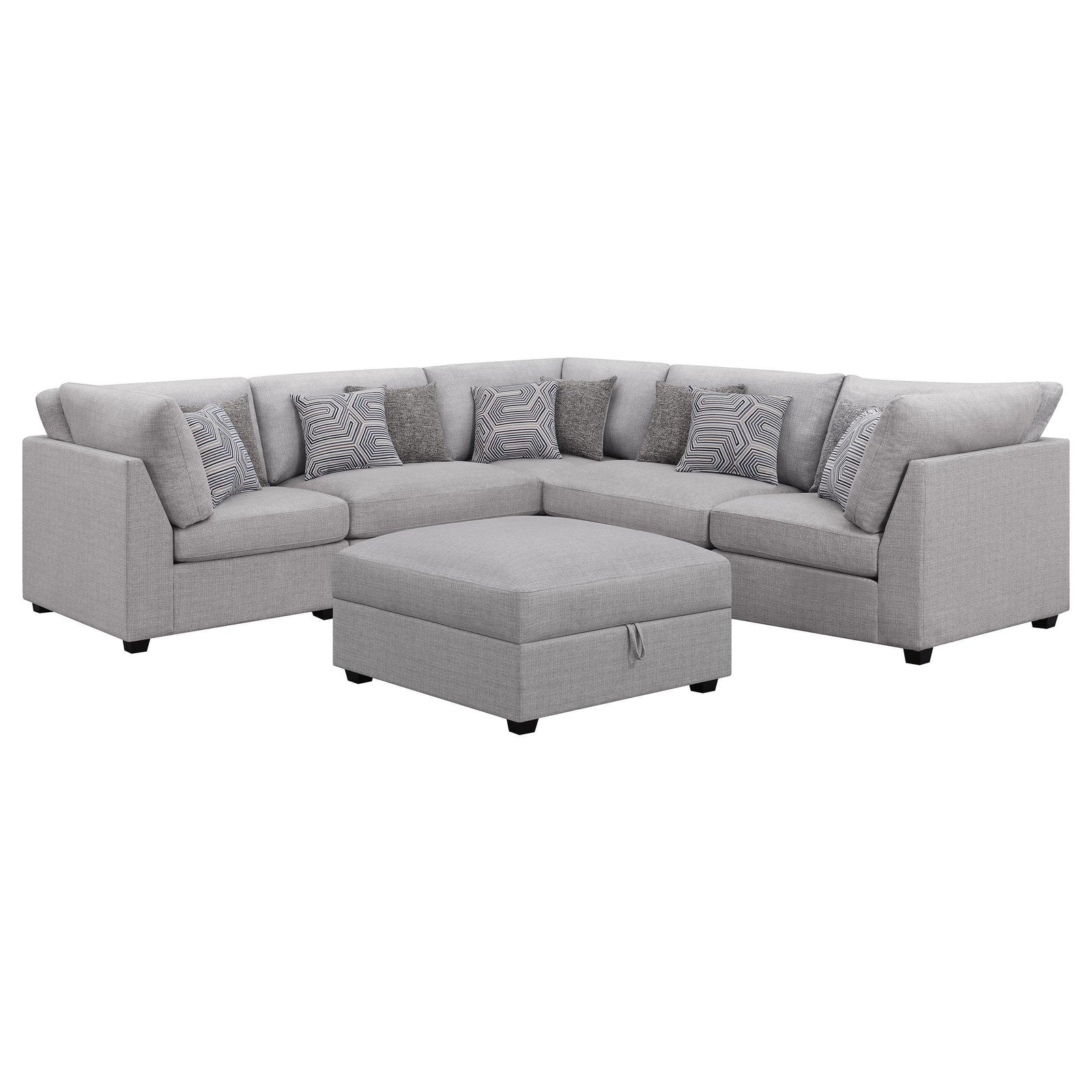 Cambria 6-piece Upholstered Modular Sectional Sofa Grey 551511-S6B - Ella Furniture