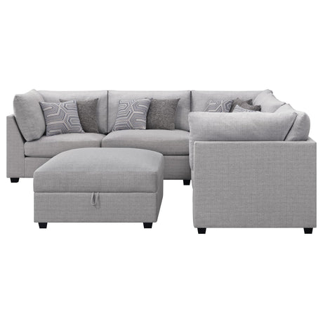 Cambria 6-piece Upholstered Modular Sectional Sofa Grey 551511-S6B - Ella Furniture
