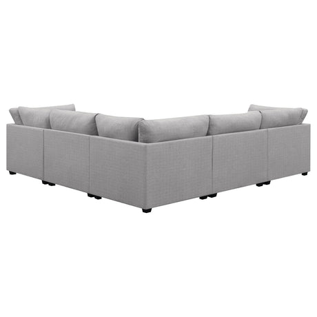 Cambria 6-piece Upholstered Modular Sectional Sofa Grey 551511-S6B - Ella Furniture