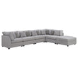 Cambria 6-piece Upholstered Modular Sectional Sofa Grey 551511-SET - Ella Furniture