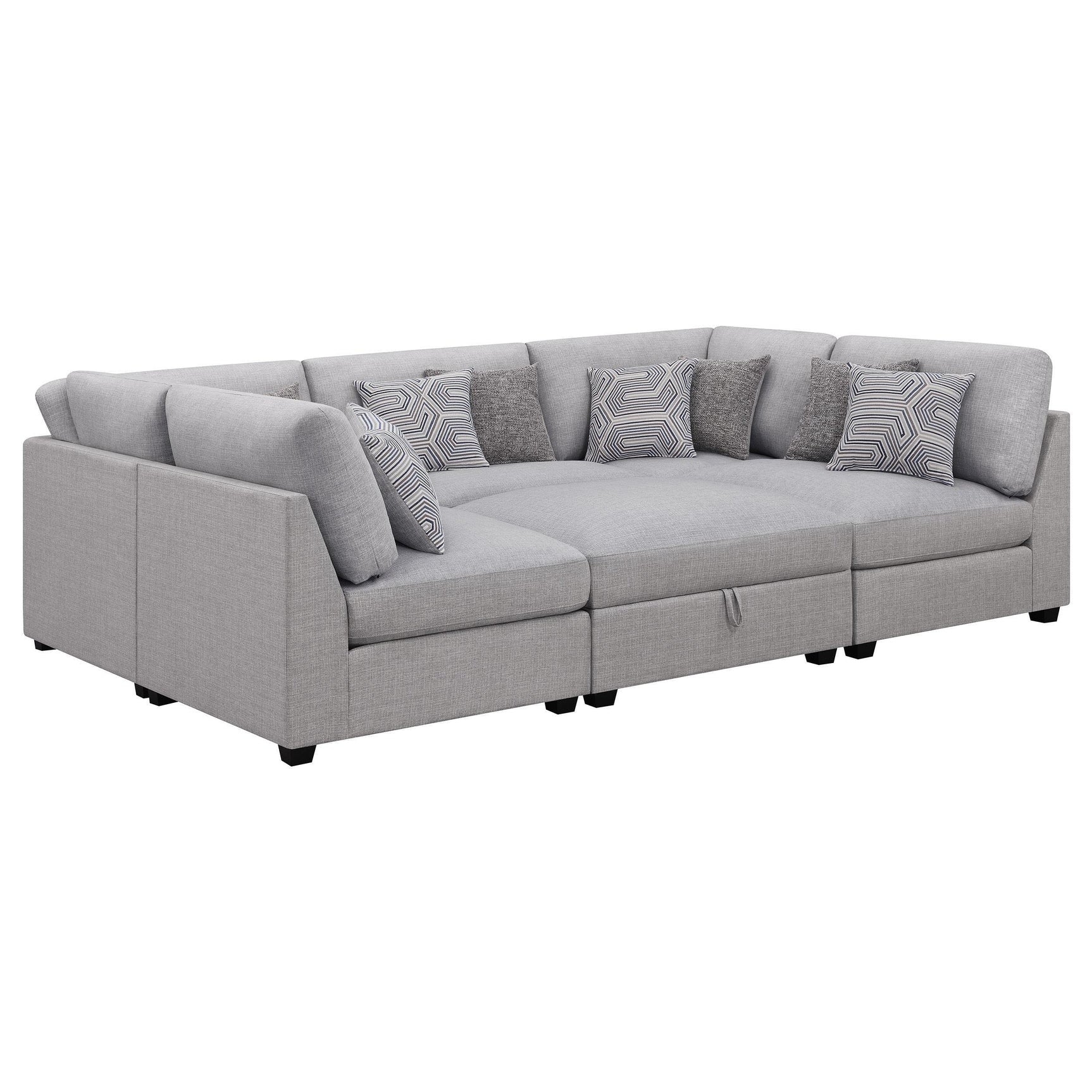 Cambria 6-piece Upholstered Modular Sectional Sofa Grey 551511-SET - Ella Furniture