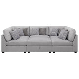 Cambria 6-piece Upholstered Modular Sectional Sofa Grey 551511-SET - Ella Furniture