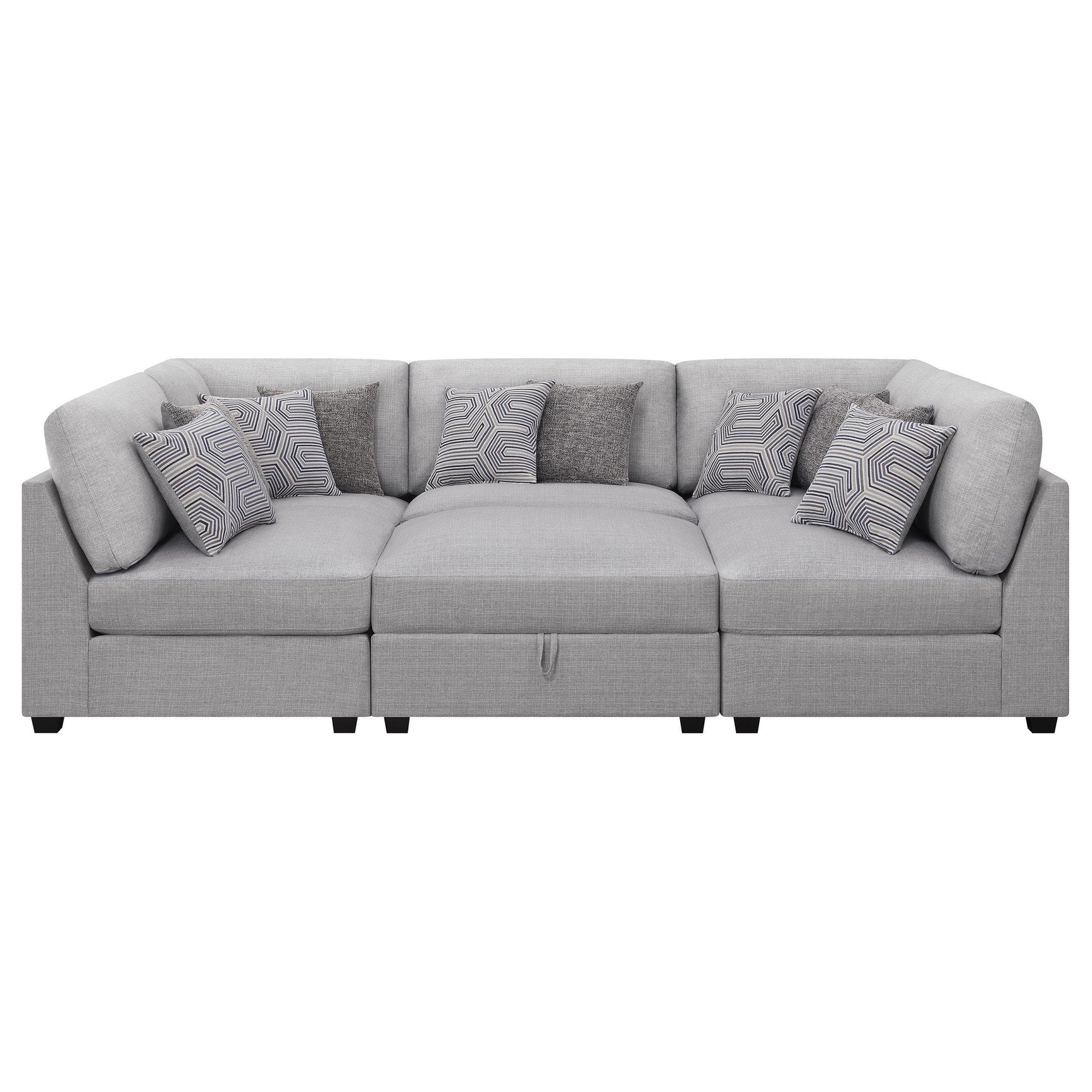 Cambria 6-piece Upholstered Modular Sectional Sofa Grey 551511-SET - Ella Furniture
