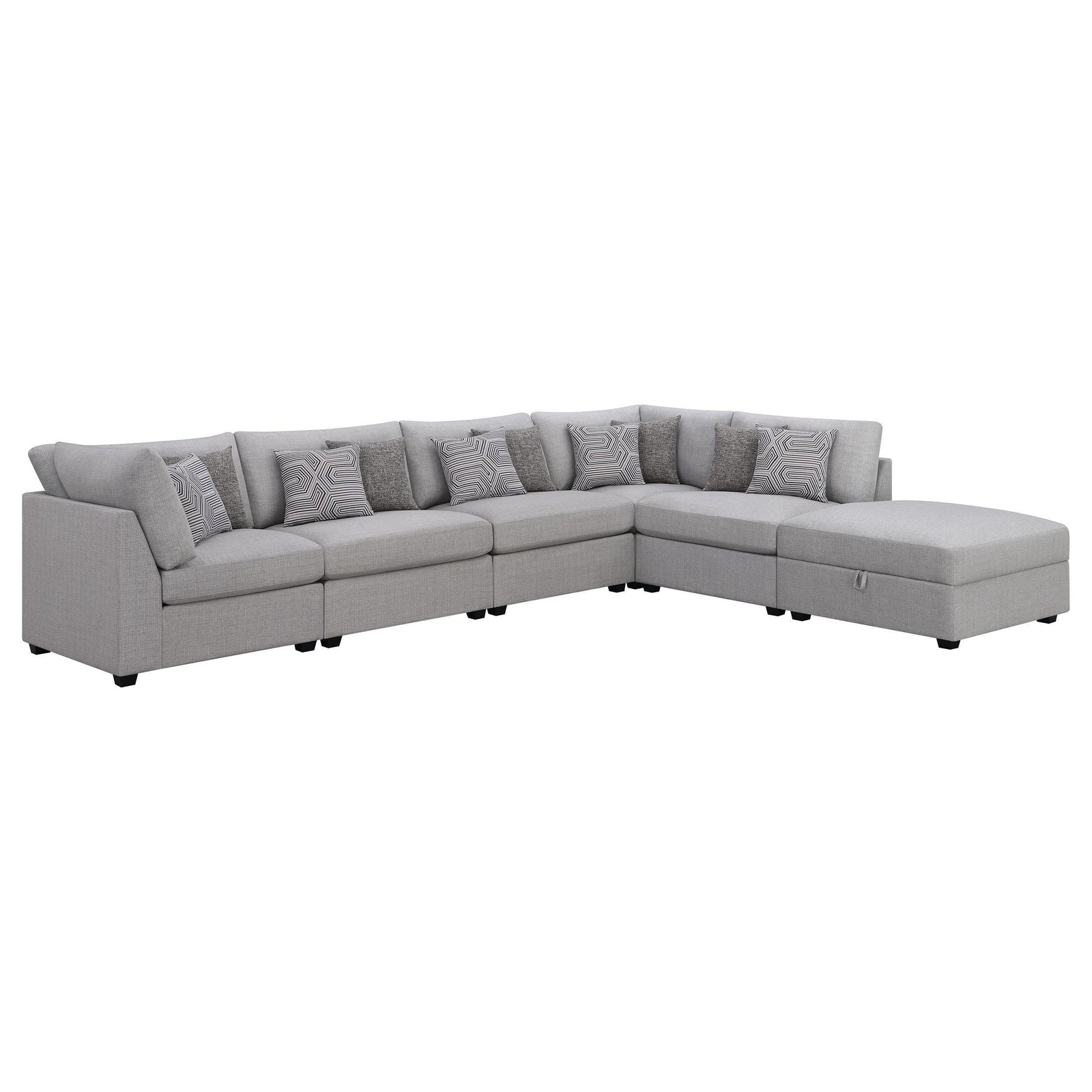 Cambria 6-piece Upholstered Modular Sectional Sofa Grey 551511-SET - Ella Furniture