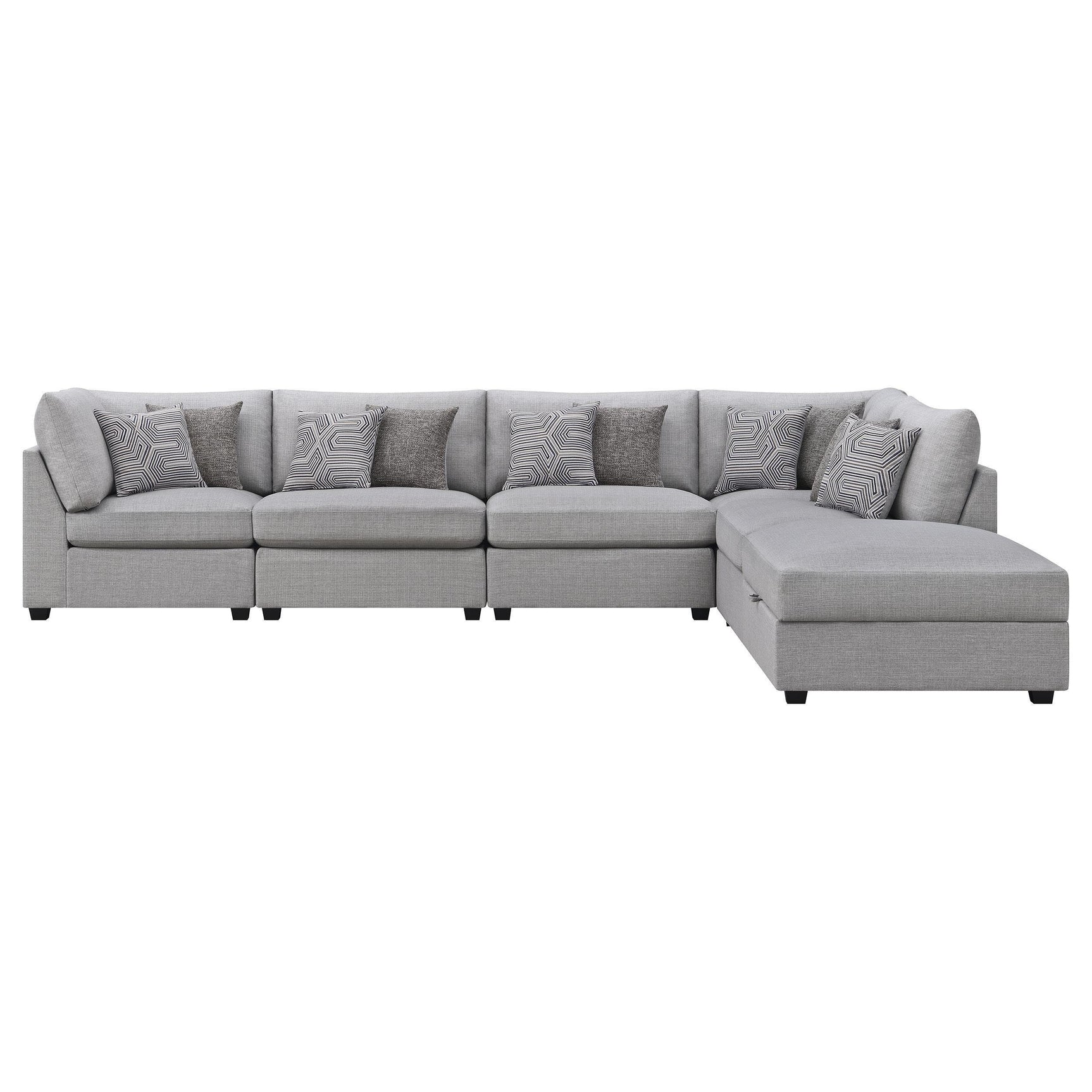 Cambria 6-piece Upholstered Modular Sectional Sofa Grey 551511-SET - Ella Furniture