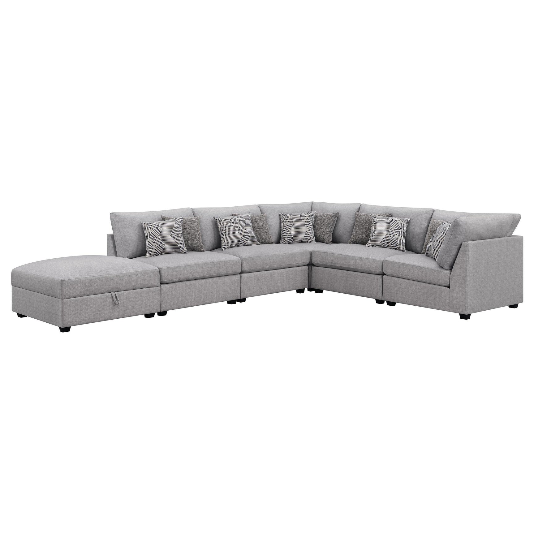 Cambria 6-piece Upholstered Modular Sectional Sofa Grey 551511-SET - Ella Furniture