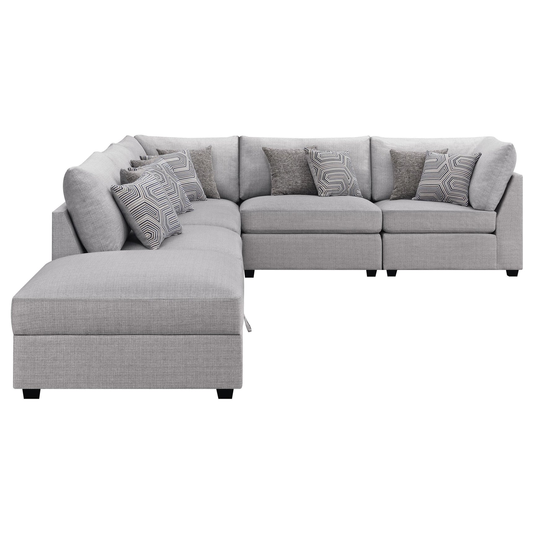 Cambria 6-piece Upholstered Modular Sectional Sofa Grey 551511-SET - Ella Furniture