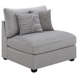 Cambria Upholstered Armless Chair Grey 551511 - Ella Furniture