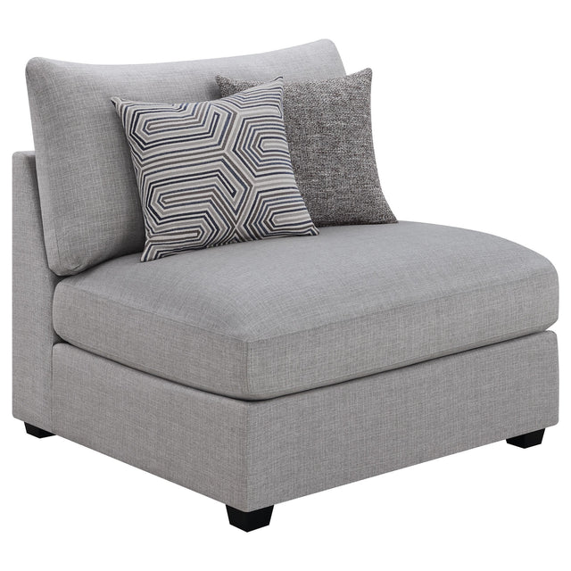 Cambria Upholstered Armless Chair Grey 551511 - Ella Furniture