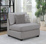 Cambria Upholstered Armless Chair Grey 551511 - Ella Furniture