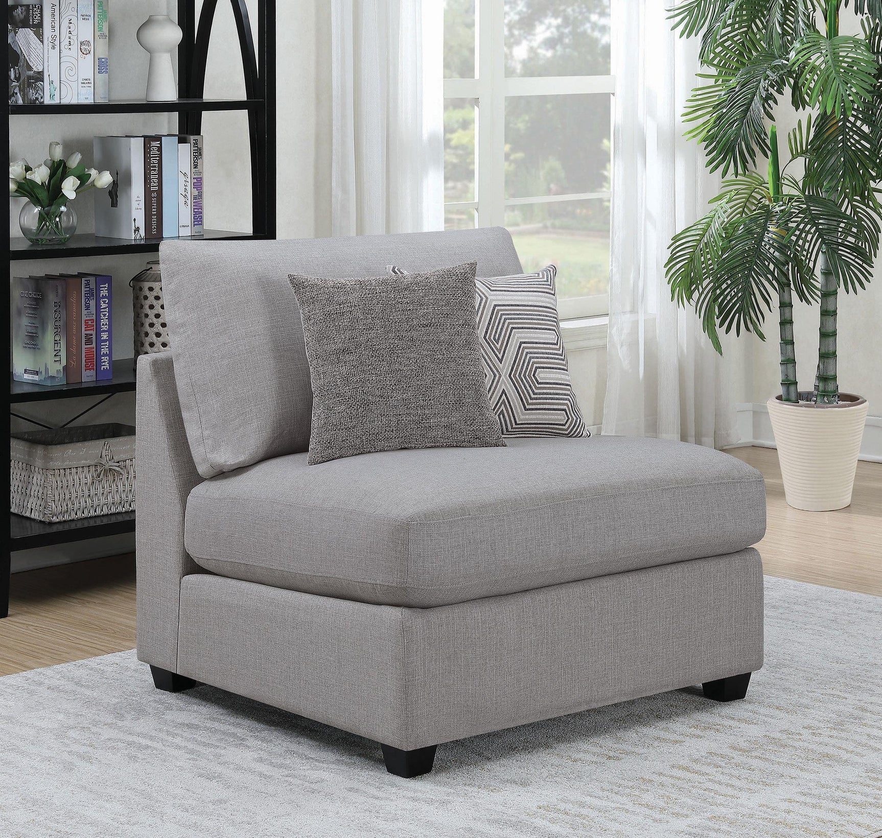 Cambria Upholstered Armless Chair Grey 551511 - Ella Furniture