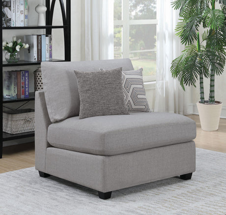 Cambria Upholstered Armless Chair Grey 551511 - Ella Furniture
