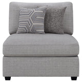 Cambria Upholstered Armless Chair Grey 551511 - Ella Furniture