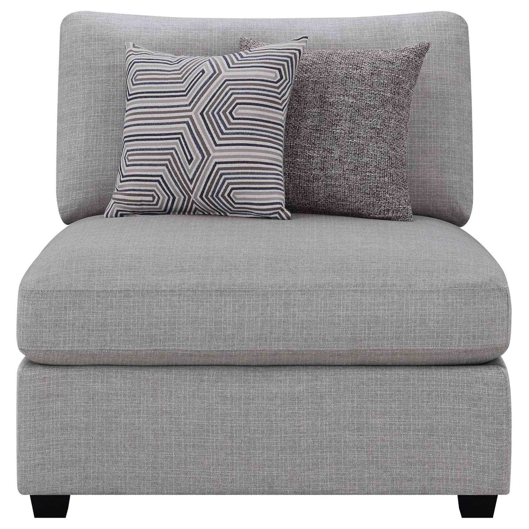 Cambria Upholstered Armless Chair Grey 551511 - Ella Furniture