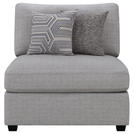 Cambria Upholstered Armless Chair Grey 551511 - Ella Furniture