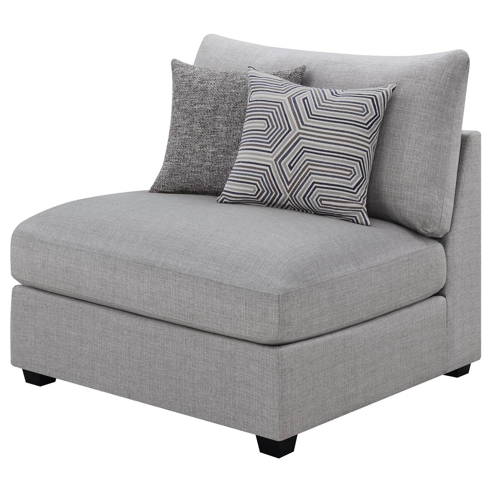 Cambria Upholstered Armless Chair Grey 551511 - Ella Furniture