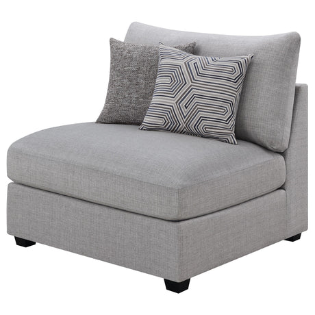 Cambria Upholstered Armless Chair Grey 551511 - Ella Furniture