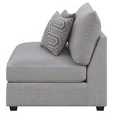 Cambria Upholstered Armless Chair Grey 551511 - Ella Furniture