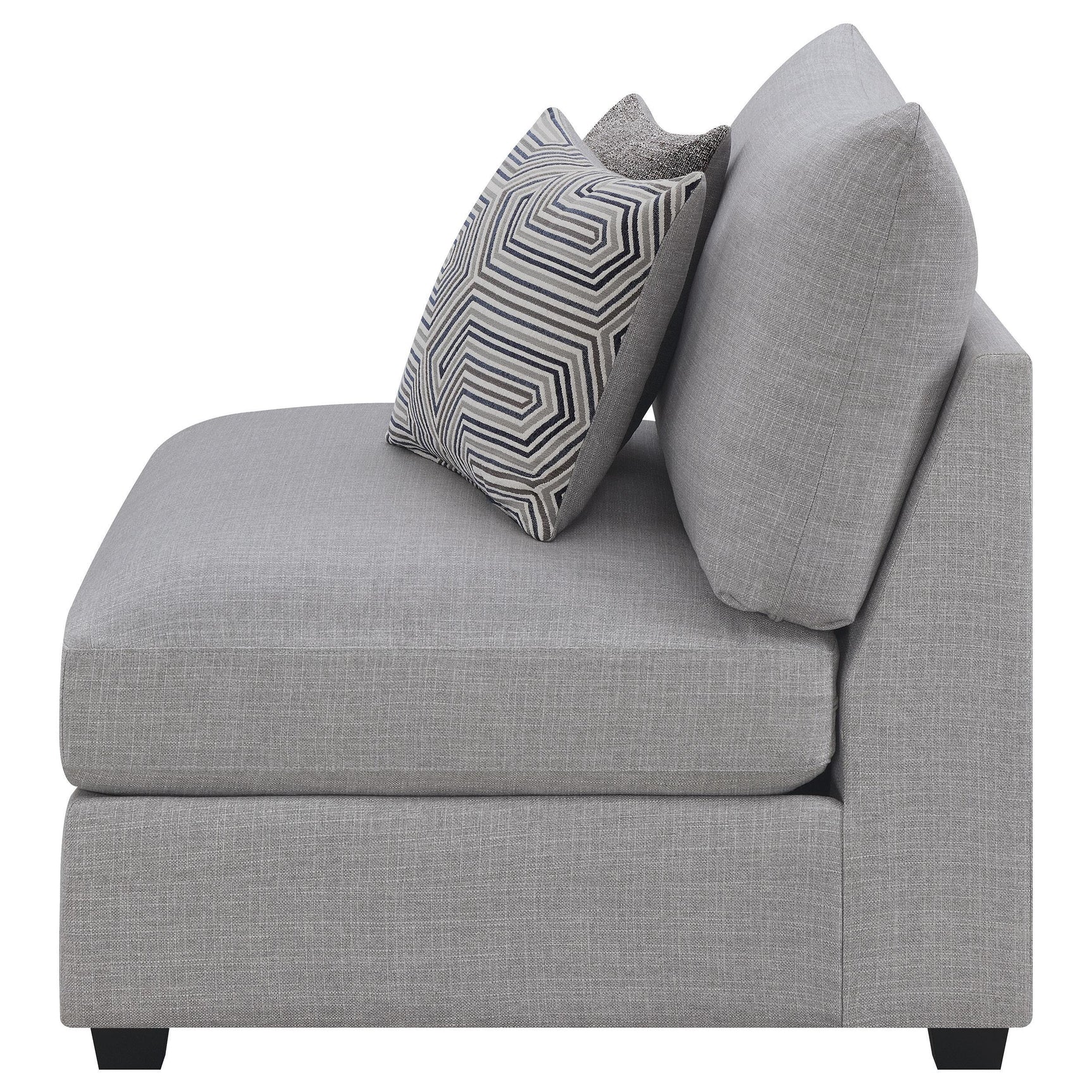 Cambria Upholstered Armless Chair Grey 551511 - Ella Furniture