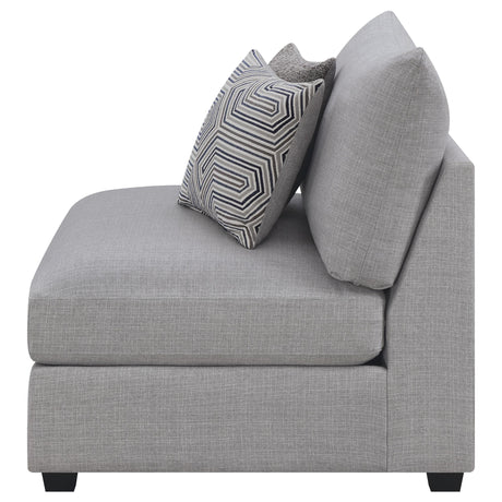 Cambria Upholstered Armless Chair Grey 551511 - Ella Furniture