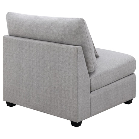 Cambria Upholstered Armless Chair Grey 551511 - Ella Furniture