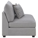 Cambria Upholstered Armless Chair Grey 551511 - Ella Furniture