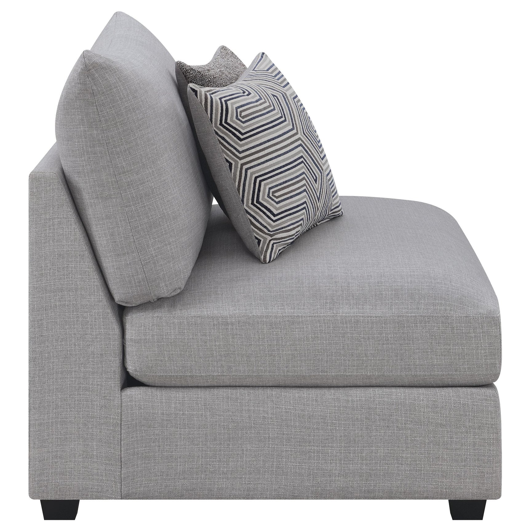Cambria Upholstered Armless Chair Grey 551511 - Ella Furniture