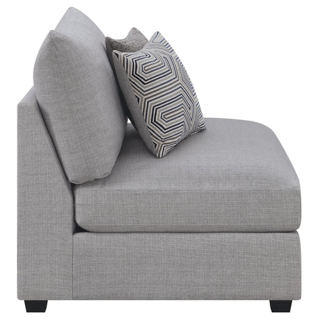 Cambria Upholstered Armless Chair Grey 551511 - Ella Furniture