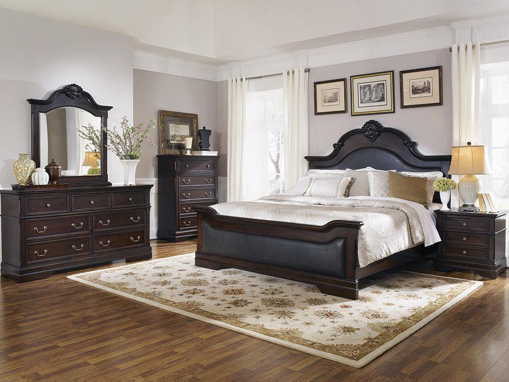 Cambridge Cappuccino And Brown Panel Bedroom Set - Ella Furniture