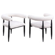 Camden Boucle Upholstered Dining Arm Chair Cream (Set of 2) 105782 - Ella Furniture