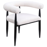 Camden Boucle Upholstered Dining Arm Chair Cream (Set of 2) 105782 - Ella Furniture