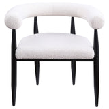 Camden Boucle Upholstered Dining Arm Chair Cream (Set of 2) 105782 - Ella Furniture