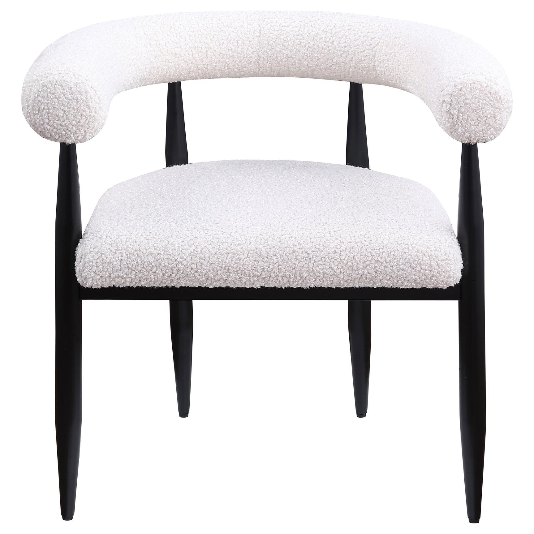 Camden Boucle Upholstered Dining Arm Chair Cream (Set of 2) 105782 - Ella Furniture