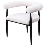 Camden Boucle Upholstered Dining Arm Chair Cream (Set of 2) 105782 - Ella Furniture